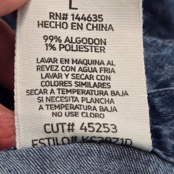 KanCan Size L Thalia Denim Tiered Maxi Skirt Dark Wash Zip-Fly Cottagcore - Picture 13 of 13